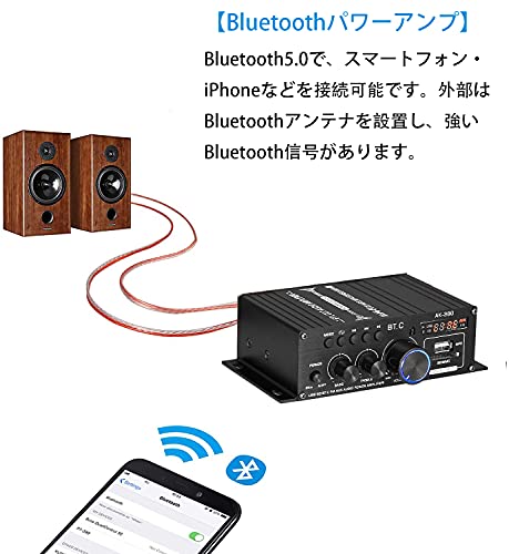 Hi-Fi Bluetooth 5.0 パワーアンプ サブウーファーアンプ ステレオ 2.1チャンネル 小型 女らしく オーディオ プリメイン