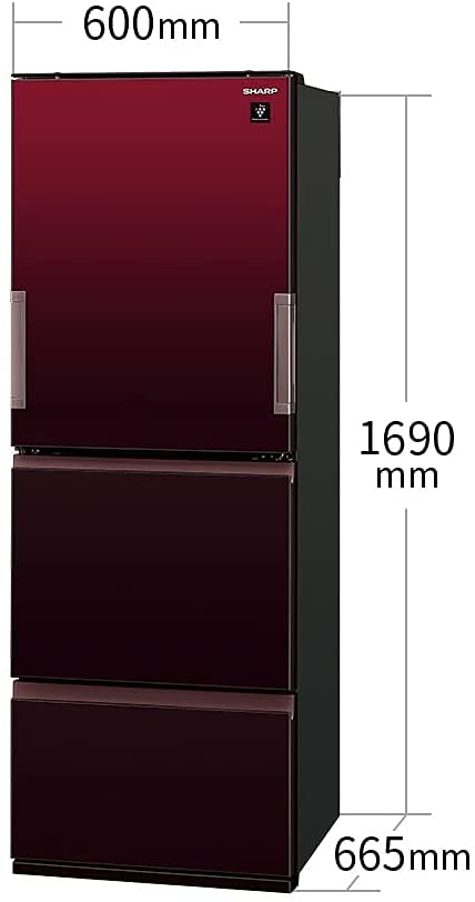 SHARP シャープ SJ-GT50B-R 大容量 おしゃれなワインレッド冷蔵庫 