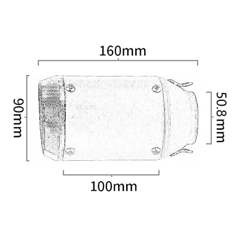 バイクサイレンサー スリップオンマフラー バイクマフラー 差込口50.8mm 汎用 長さ160mm ボディの直径90mm 2