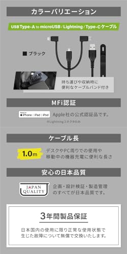  超タフ 3in1ケーブル 6