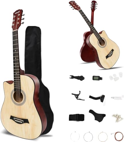 38インチ初心者ギター男子女子学生ギターの練習 初心者向けアコギの