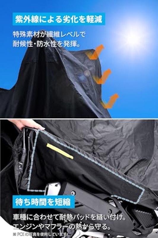 ブラックカバー ウォーターレジスタント ライト PCX専用 5