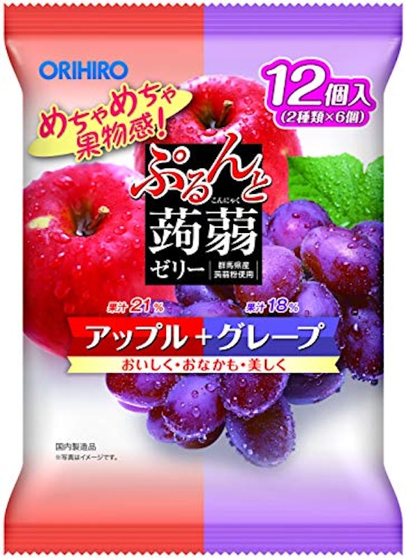ぷるんと蒟蒻ゼリーパウチ アップル+グレープ 1
