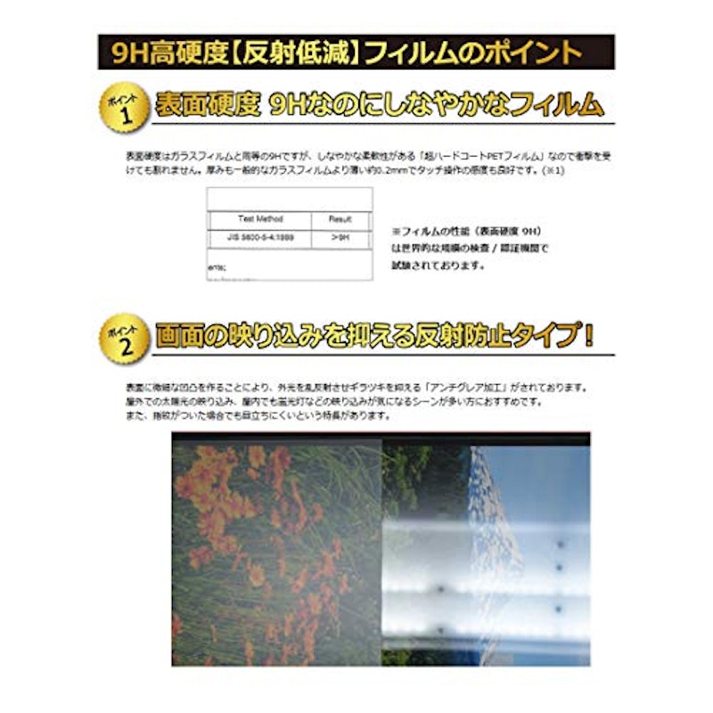 9H高硬度 反射低減 保護フィルム 4