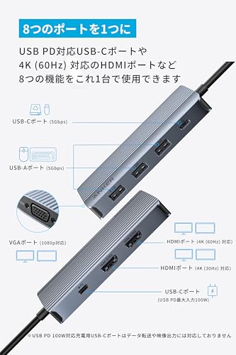 USB-C ハブ（8-in-1, Triple Display） 2