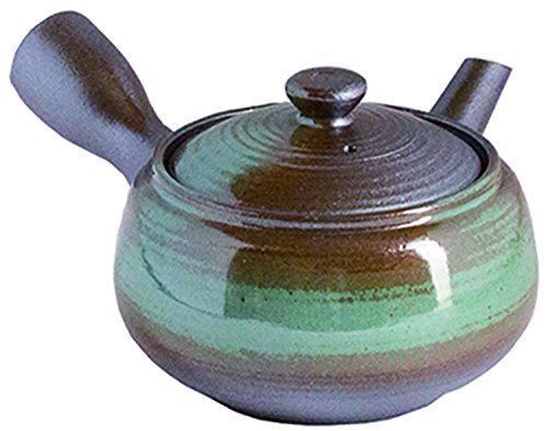 煎茶道具　萬古焼　白雲造　型萬古　遊環　横手急須　共箱　M　R7099 煎茶道具 萬古焼 白雲造 型萬古 遊環 横手急須 共箱 M R7099