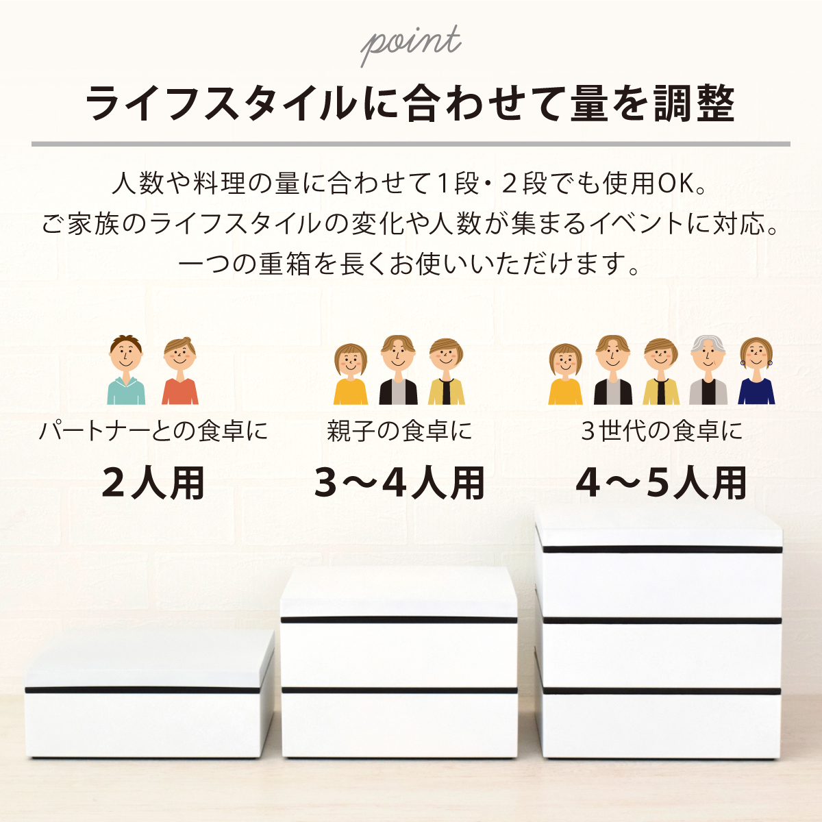NO MARK 3段重箱 3