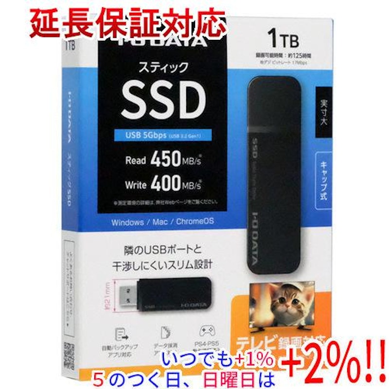 テレビ録画対応 スティックSSD 1
