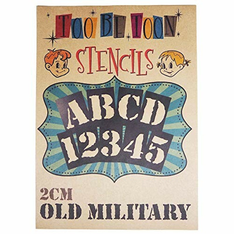 ステンシルシート アルファベット大文字&数字セット OLD MILITARY 1