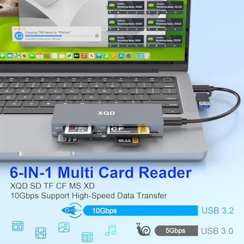 6 in 1 XQD Card Reader 3
