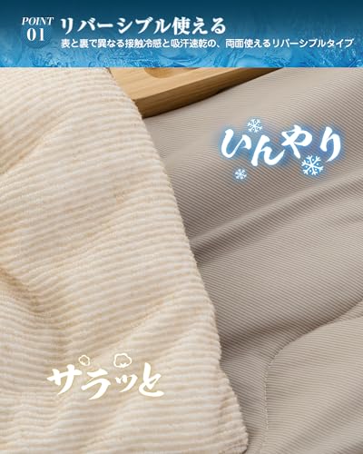 ☆永久消臭・調温掛け布団 ゼミダブル - 5層構造・リバーシブル 5層構造リバーシブル 永久消臭調温掛け布団 ゼミダブル