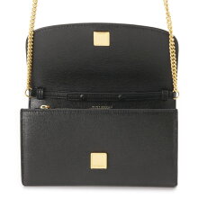 トリーバーチ 三つ折り財布 ゴールドロゴ レザー ブラック