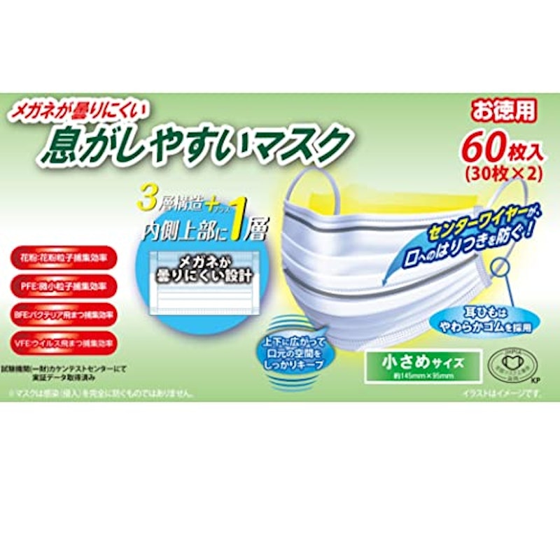 メガネが曇りにくい息がしやすいマスク 2