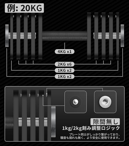 可変式アジャスタブルダンベル 3