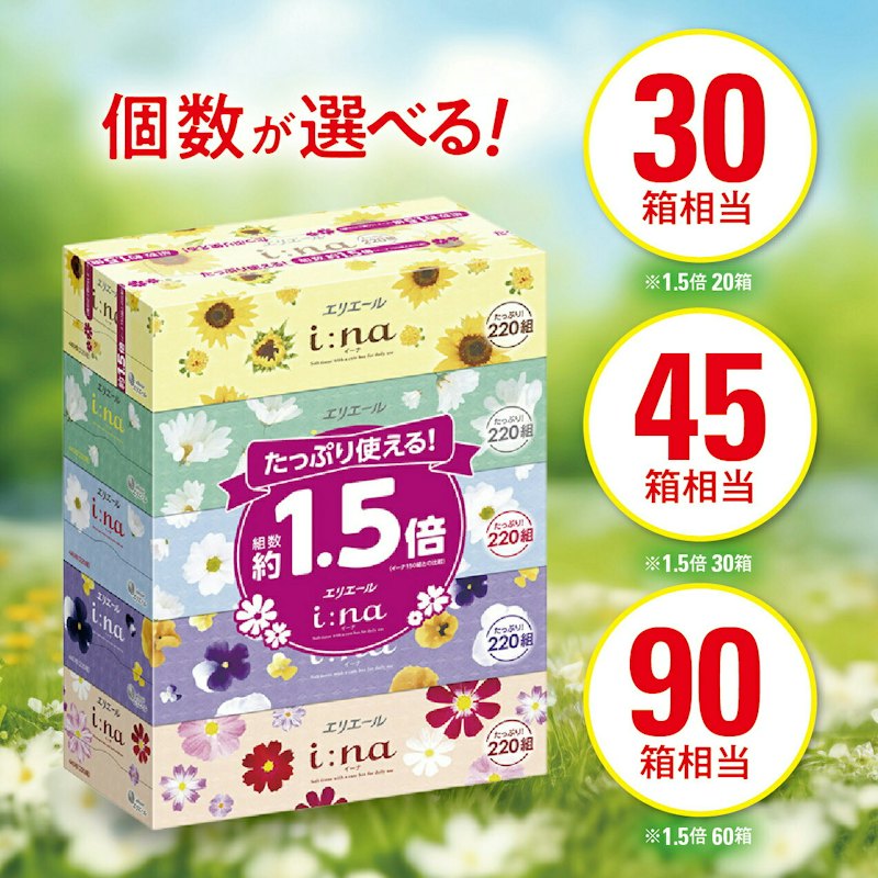 エリエール i:na ティシュー 60箱 1