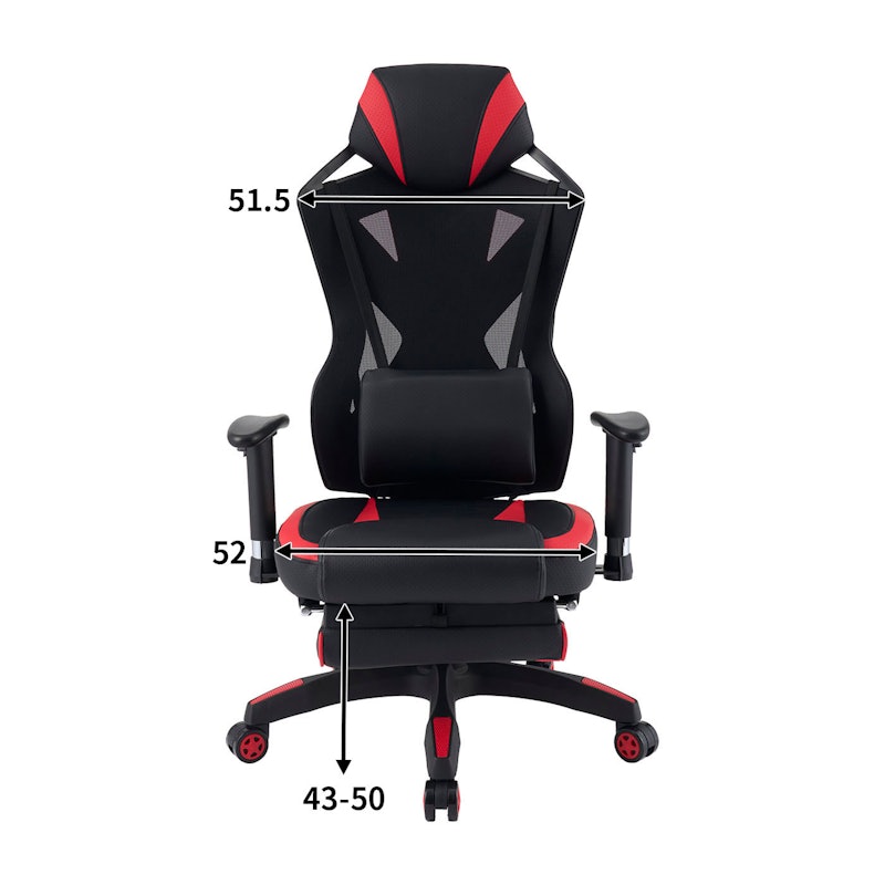 不二貿易 メッシュゲーミングチェア レイズ フットレスト付き 19429を 不二貿易 メッシュゲーミングチェア レイズ フットレスト付き 19429を