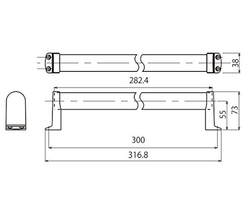 TQOOL 木製手すり タテ・ヨコ兼用 300mm 2