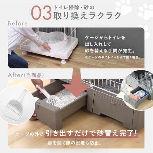 トイレ一体型キャットケージ3段 5