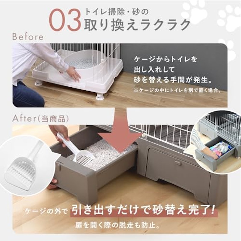 トイレ一体型キャットケージ3段 5