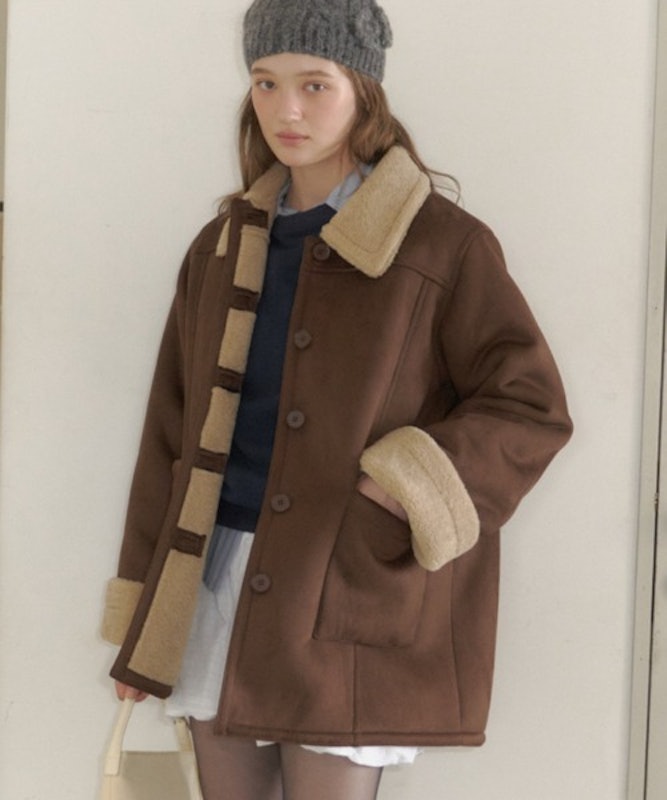 adjustable sleeve mouton coat 3