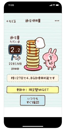 カナヘイの通信量チェッカー 2