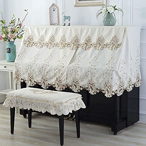 ピアノカバー 椅子カバー 2点セット リボンフラワー（フラワーブラウン） mf001227-1.jpg