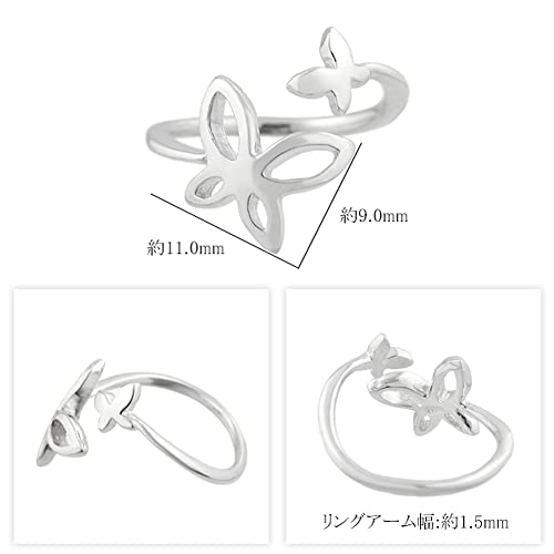 2匹の蝶シルバーサムリング 6