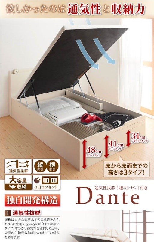 ガス圧式収納ベッド Dante 2