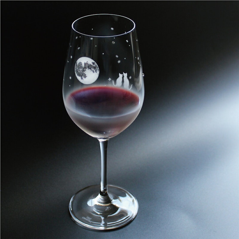 Clear Gradation Glass 一緒に見る三日月&満月の夜空/ワイングラス ペアセット 4