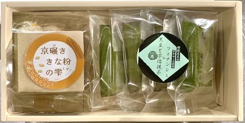 宇治抹茶と丹波黒豆の米粉フィナンシェと京びききな粉の雫のセット 1