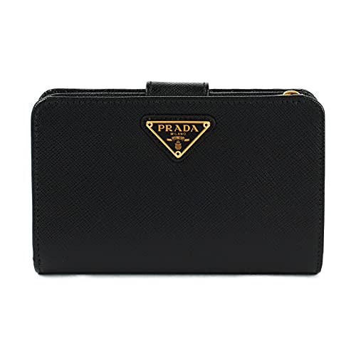 【美品】PRADA プラダ　サフィアーノ　コンパクトジップ　二つ折り財布