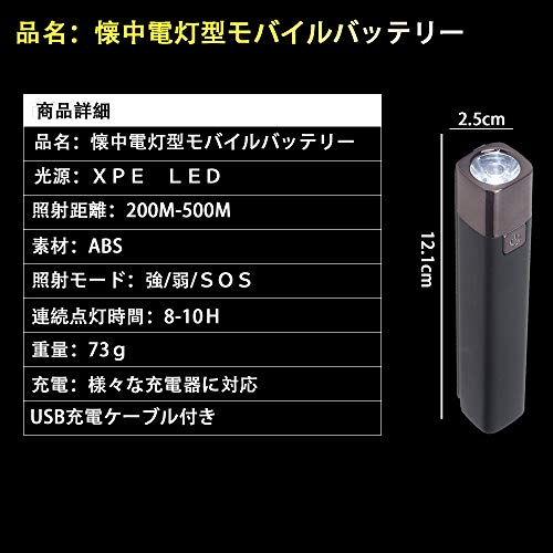 懐中電灯型モバイルバッテリー 4