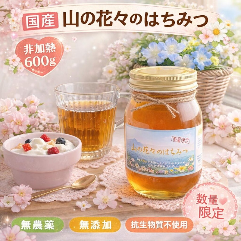 国産非加熱はちみつ 百花蜜 1