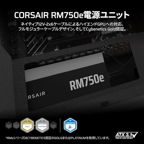 RMe シリーズ RM750e 完全モジュール式低ノイズ ATX 電源 2