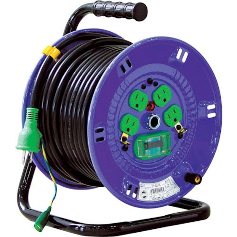 電工ドラム 100V 屋内型 漏電保護専用ブレーカー付 1