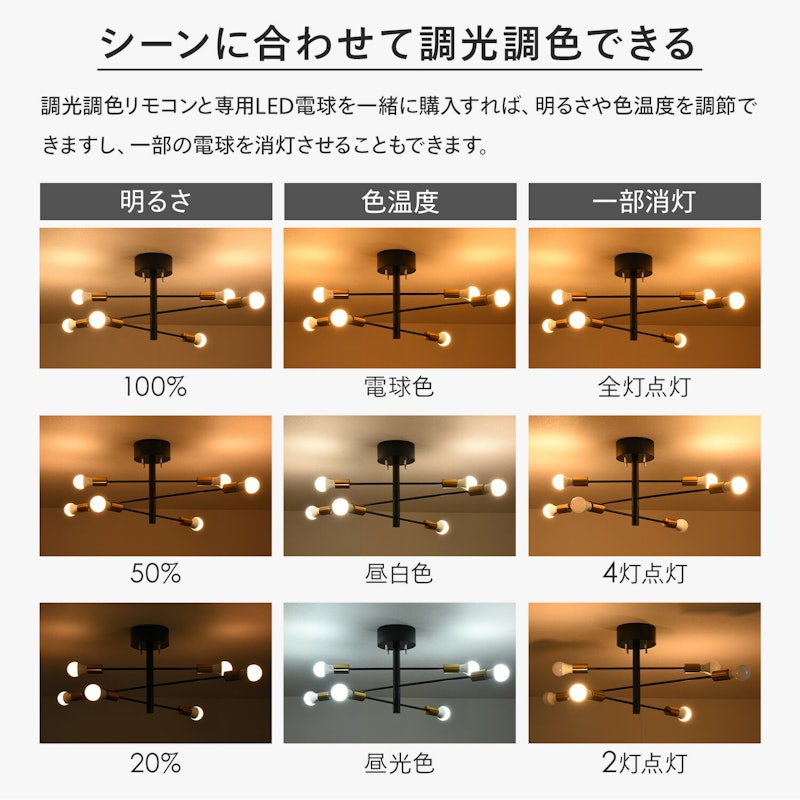 ラジエルス 6灯シーリングライト 10