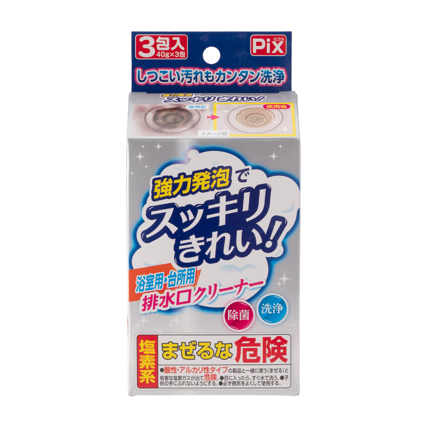 強力発泡でスッキリきれい！ 浴室用・台所用 排水口クリーナー 1