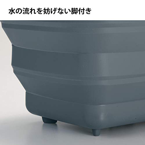 ステンレス芯材入りの折りたためるシリコーンゴム製スリム洗い桶 3