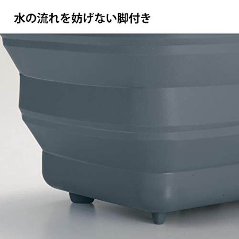 ステンレス芯材入りの折りたためるシリコーンゴム製スリム洗い桶 3