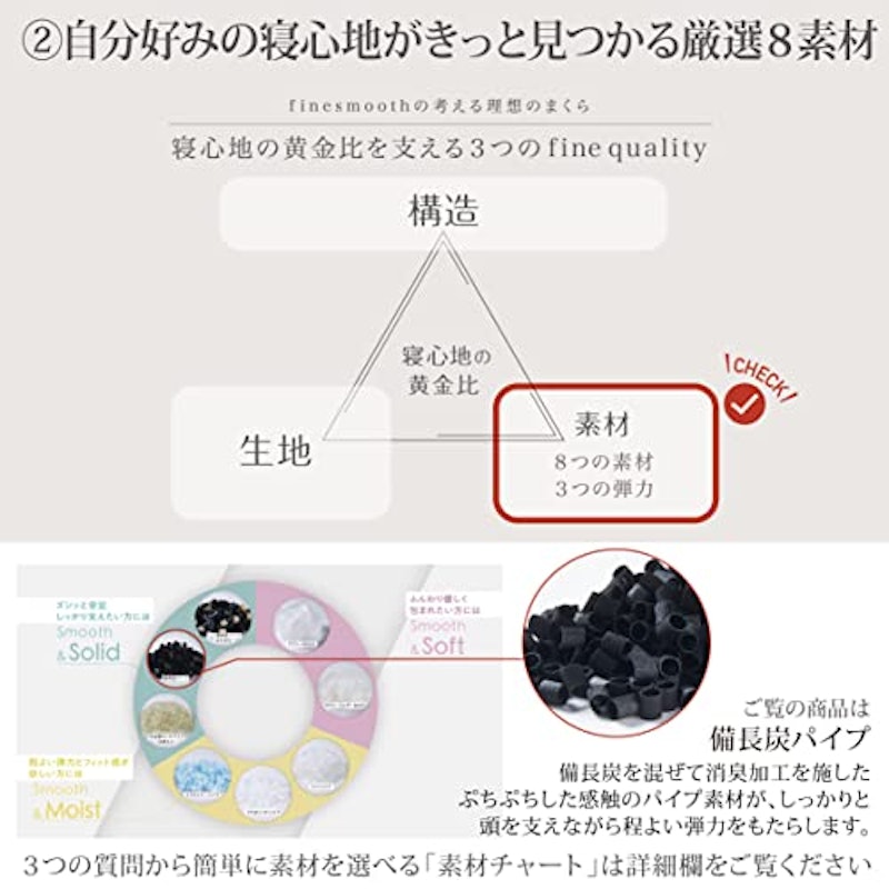 ファインクオリティ 備長炭パイプ枕 2