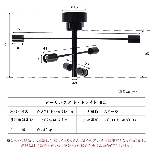 6灯シーリングライト 2