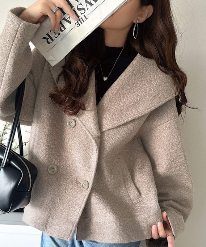 ビッグカラーフェイクウールダブルコート 3