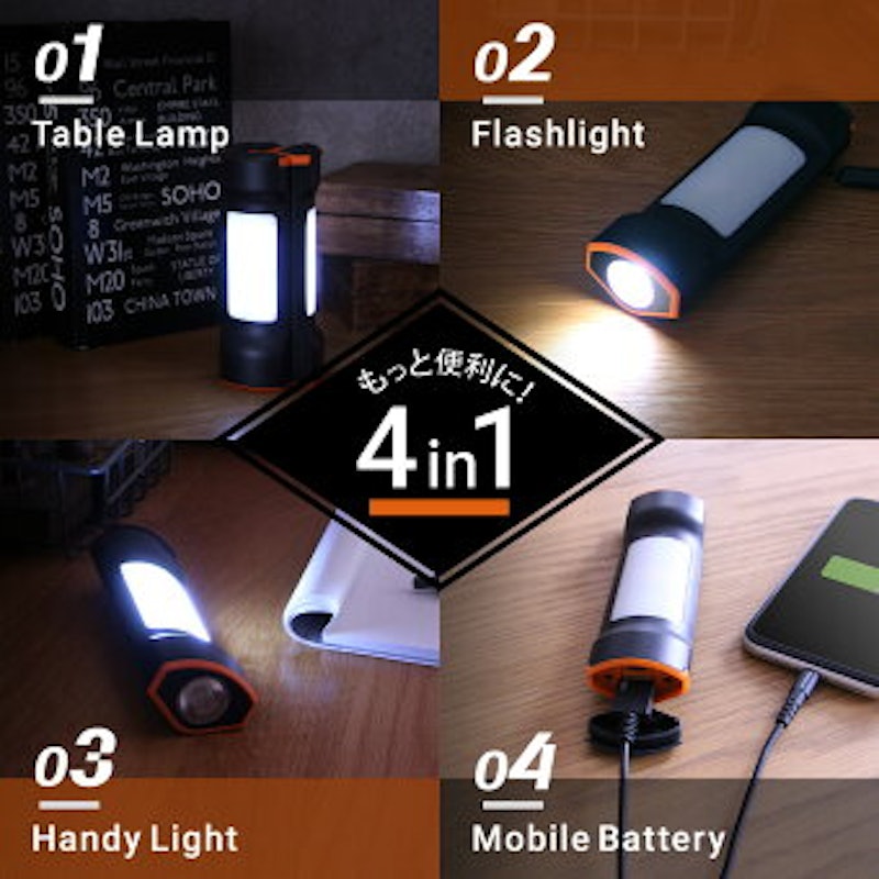 LED懐中電灯型モバイルバッテリー 2500mAh×3本セット 2
