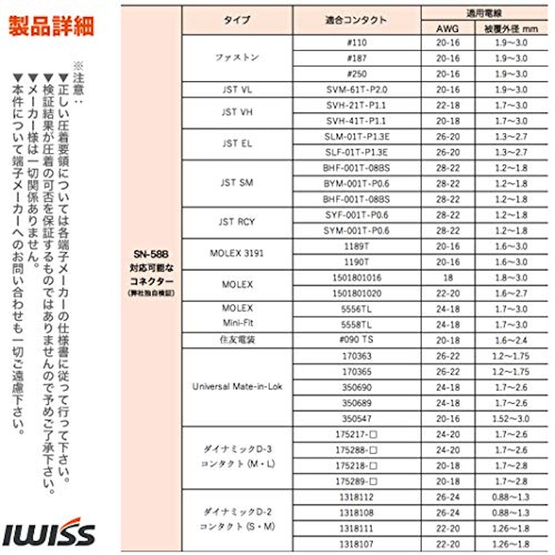 圧着ペンチ ラチェット式 オープンバレル端子 6