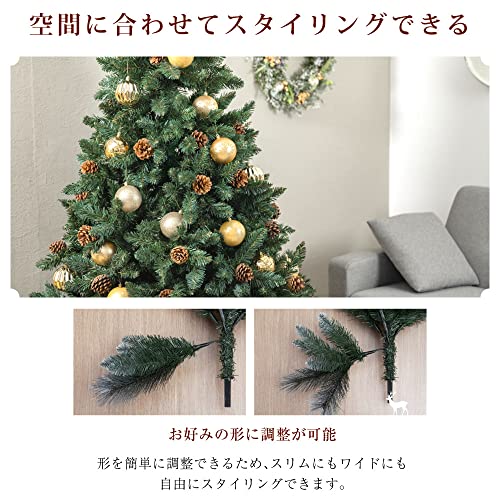 Amazon.co.jp: クリスマスツリー 150cm 雪化粧 10mLEDライト付き