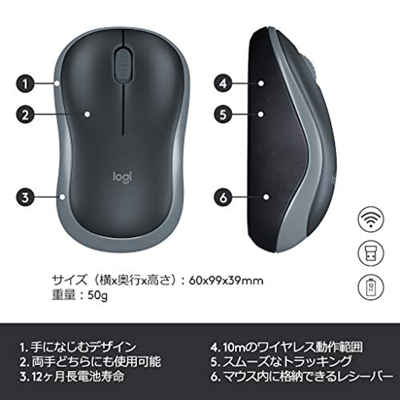 ワイヤレスマウス M185CG 2