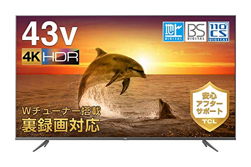 美品　TCL 43V型 4K対応 液晶テレビ 43K601U Amazon.co.jp: TCL 43V型 4K対応 液晶テレビ 43K601U HDR搭載
