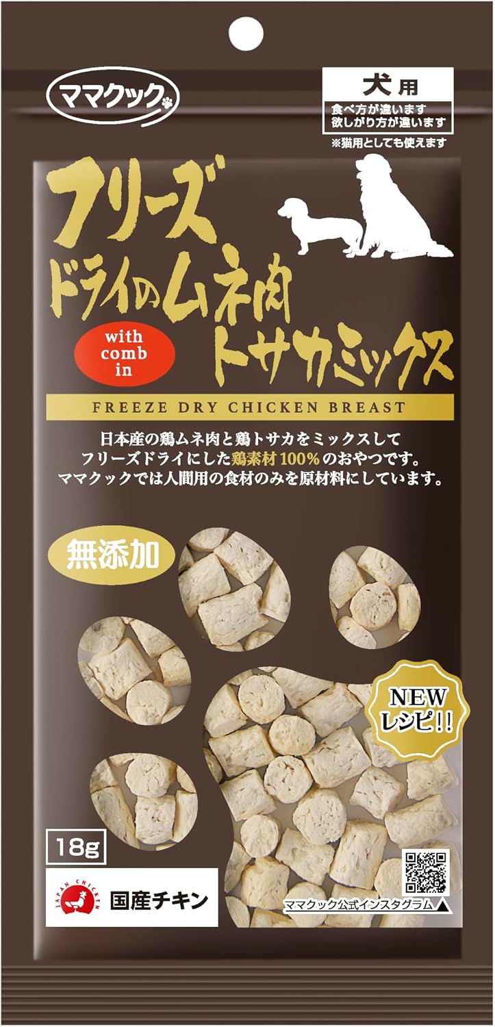 フリーズドライのムネ肉トサカミックス犬用 1