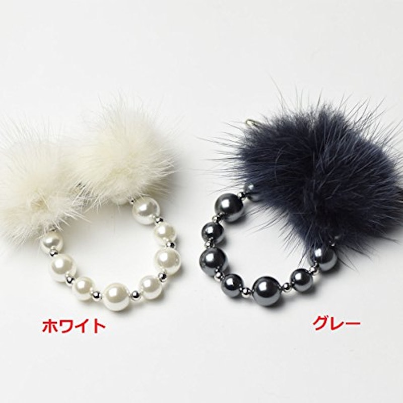 Mani・Mani ファーと貝パールのカーディガン&ストールクリップ 2