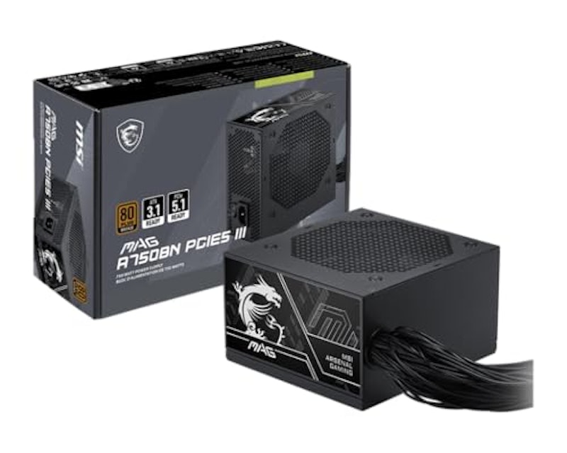 MAG A750BN PCIE5 III 非モジュラー ゲーミング電源 750W 1